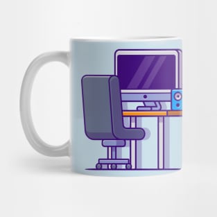 Workspace Cartoon Illustration Mug